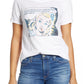 Lucky Brand Women's Comic Book Nye Graphic T-Shirt White Size Large