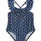 First Impressions Baby Girl's Dot Print Ruffle Swimsuit Blue Size 12 Months