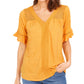 Style & Co Women's Crochet Top Yellow Size Small