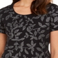 Karen Scott Women's Embellished Vine T-Shirt Black Size Small