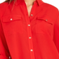 Charter Club Women's Two Pocket Shirt Red Size Small