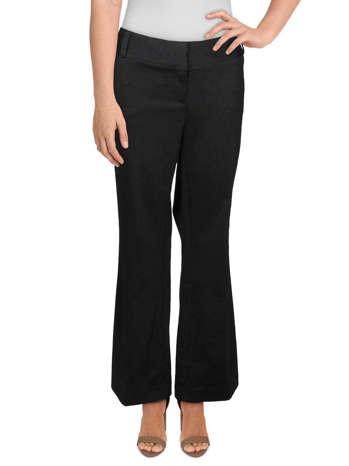 Alfani Women's Piped Ponte Wide Leg Pants Black Size 12 Petite