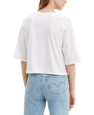 Women's Levi's Fiona Knot-Front Tee White Size X-Large