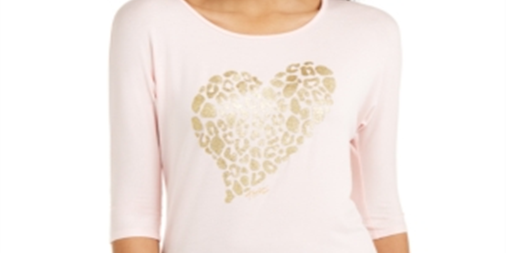 Thalia Sodi Women's Metallic Printed Top Pink Size XX-Large