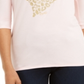 Thalia Sodi Women's Metallic Printed Top Pink Size XX-Large