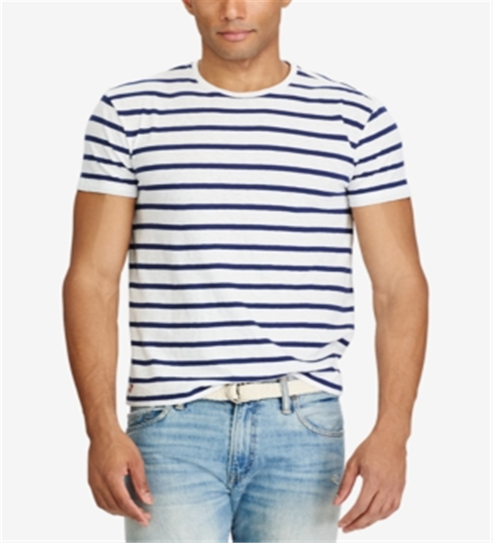 Ralph Lauren Men's Classic Striped Basic T-Shirt Black Size -XL