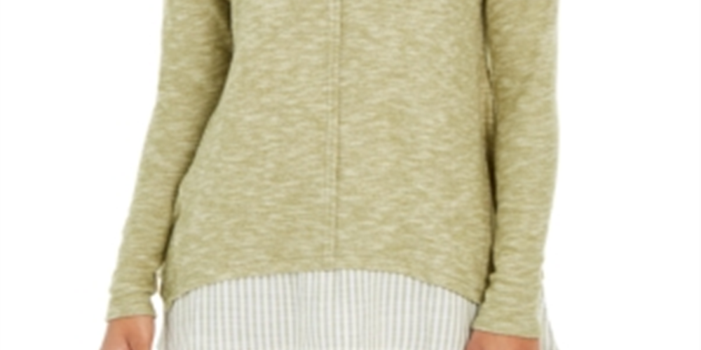 Style & Co Women's  Layered-Look Tunic  Green Size Small