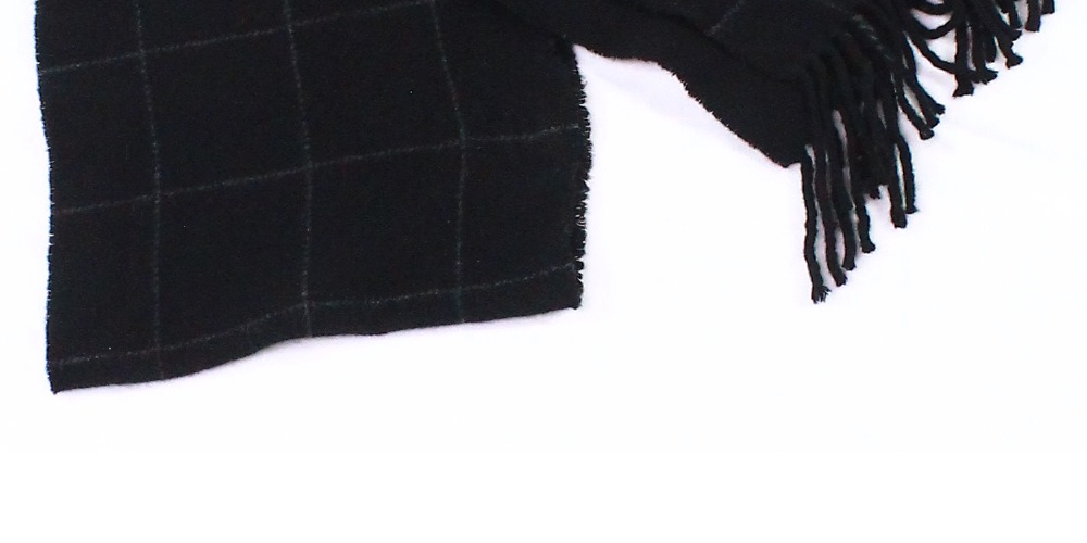 Scarf One Reversible Windowpane Plaid Black One Size