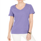 Karen Scott Women's Eyelet-Shoulder V-Neck Top  Purple Size Large