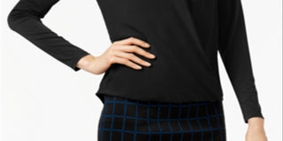 Alfani Women's Surplice Top Deep Black Size Medium