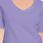 Karen Scott Women's Petite Button-Detail V-Neck To Lilac Sachet Size PM