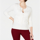 Charter Club Women's Floral-Applique Cardigan  White Size 2XL