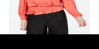 Alfani Women's Petite Smocked Cold-Shoulder Top Pink Size Petite S