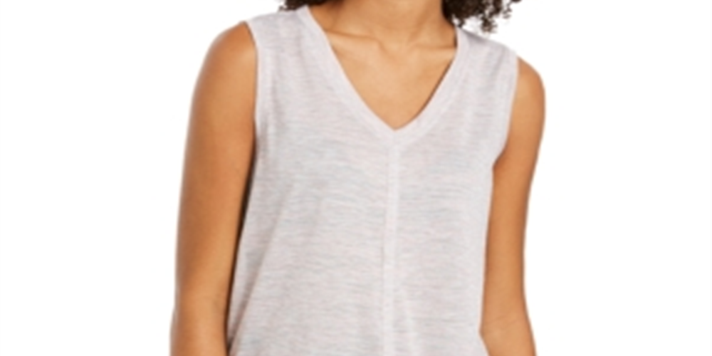 Style & Co Women's V Neck High Low Tank Top Pink Size Medium