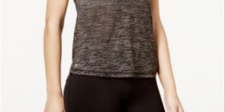 Ideology Women's Mesh-Back High-Low Pullover Top Black Size Large