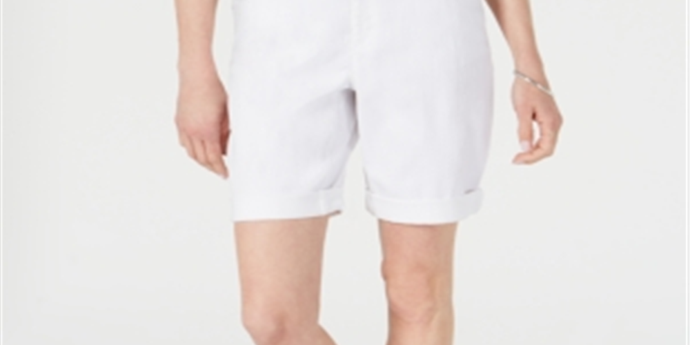 INC International Concepts Women's Denim Bermuda Shorts White Size 0