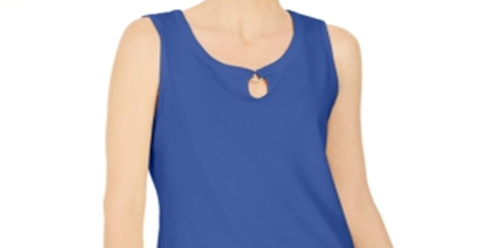 Karen Scott Women's Keyhole Hardware Tank Blue Size XX-Large