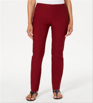 Charter Club Women's Chelsea Tummy Control Ankle Pants Red Size 4 Petite