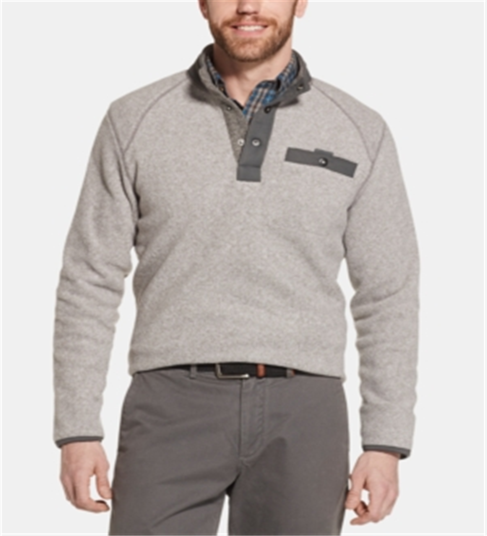 G.H. Bass & Co- Arctic Fleece Snap Mock Gray Size XX-Large