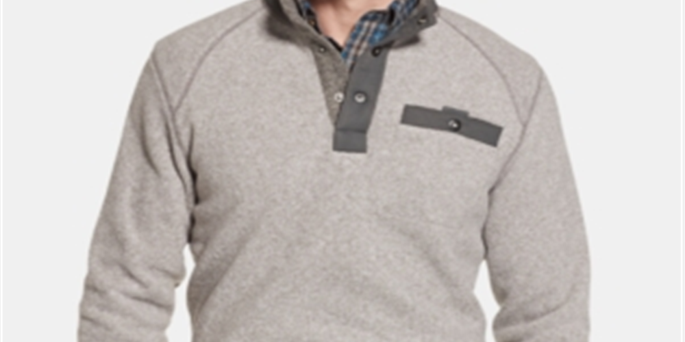 G.H. Bass & Co- Arctic Fleece Snap Mock Gray Size XX-Large