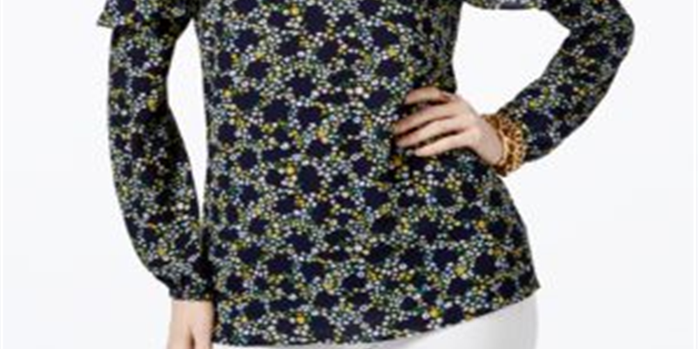 Michael Kors Women's Cold shoulder Top Blue Size M