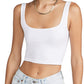 Free People Women's Scoop Neck Crop Top White Size M-L