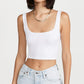 Free People Women's Scoop Neck Crop Top White Size M-L