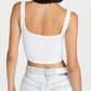 Free People Women's Scoop Neck Crop Top White Size M-L