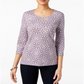 Karen Scott Women's Printed Top Purple Size PP