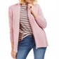 Charter Club Women's Shawl Collar Open Front Cardigan Pink Size Large