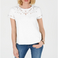 Charter Club Women's Cutout Cotton T-Shirt White Size Large