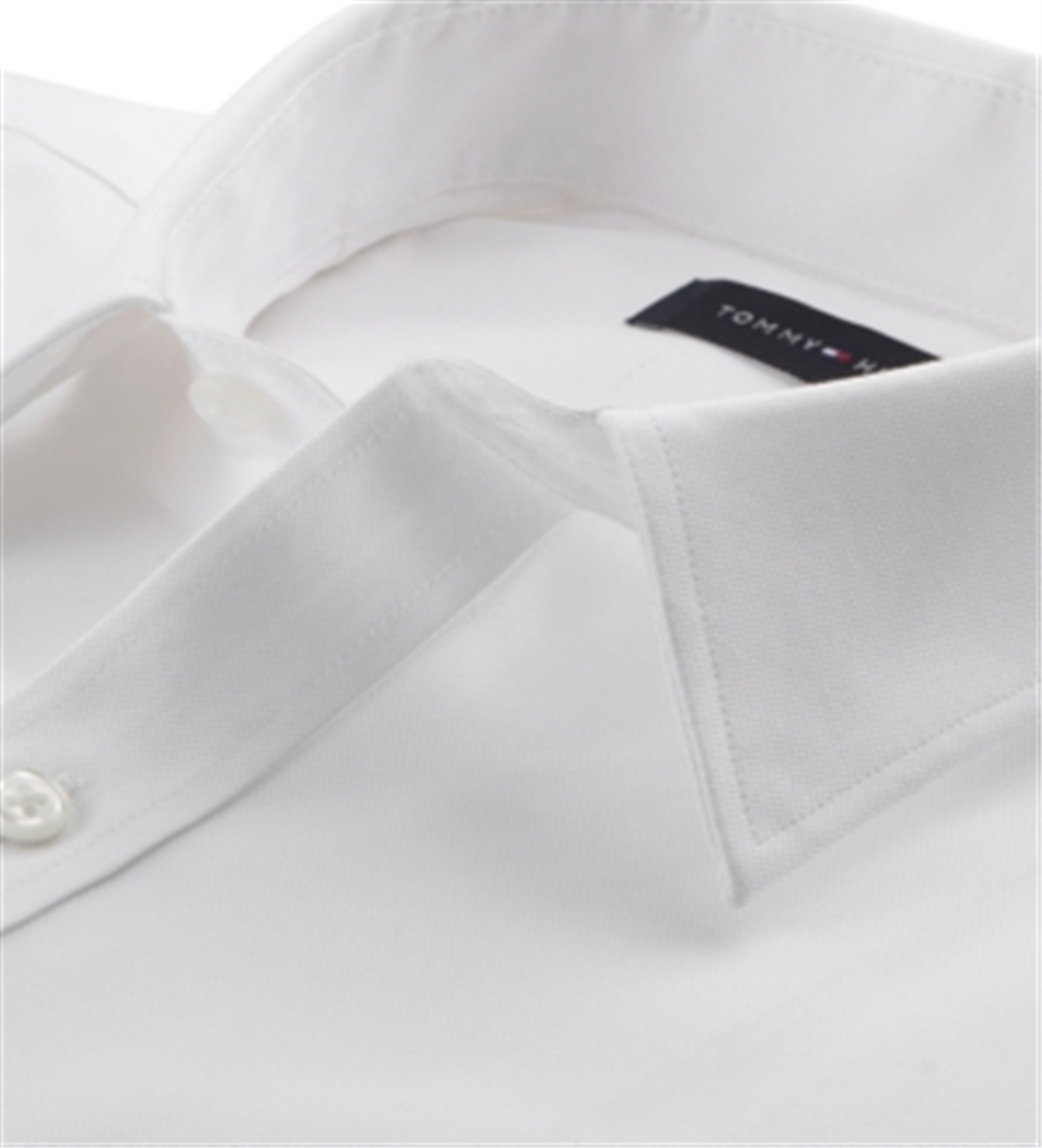 Tommy Hilfiger Men's Athletic Fit Performance Stretch Th Flex Collar Dress Shirt White Size 32-33