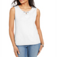 Karen Scott Women's Grommet Trim Tank Top White Size Small