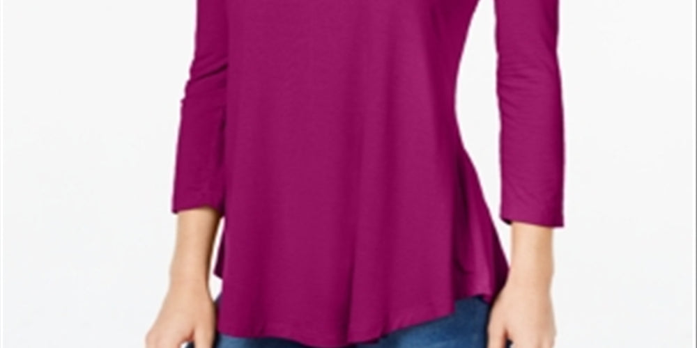 JM Collection Women's  Scoop-Neck Top   Purple Size Small