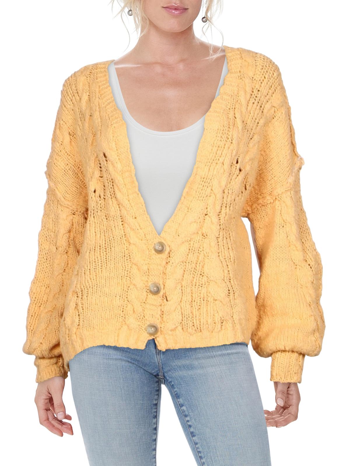Free People Women's Nectarine Combo Sandstorm Cardigan Yellow Size Medium