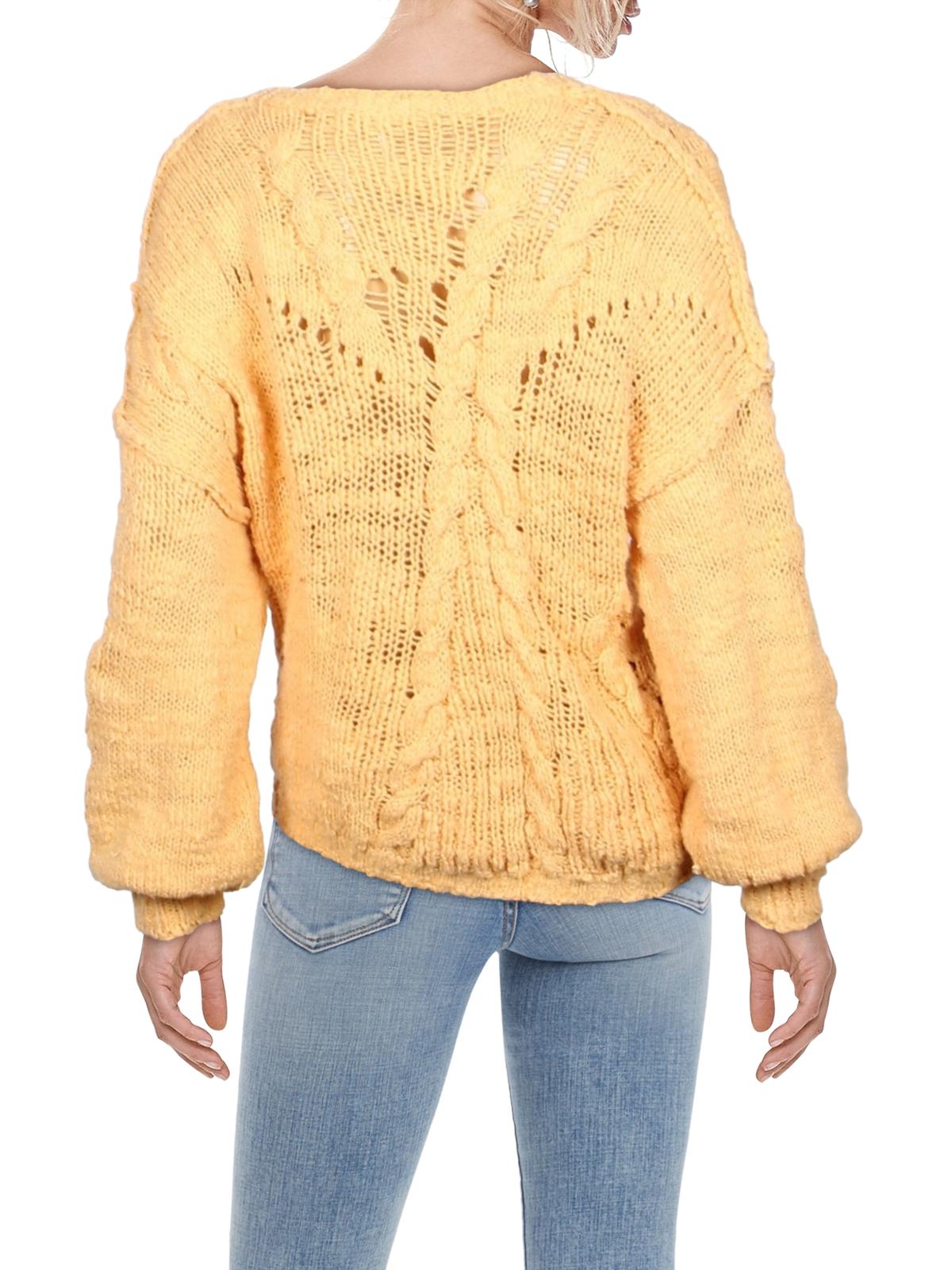 Free People Women's Nectarine Combo Sandstorm Cardigan Yellow Size Medium