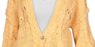 Free People Women's Nectarine Combo Sandstorm Cardigan Yellow Size Medium