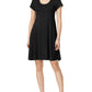 Style & Co Women's Short-Sleeve a-Line Dress  - Deep Black Size Small