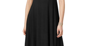 Style & Co Women's Short-Sleeve a-Line Dress  - Deep Black Size Small