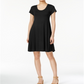 Style & Co Women's Short-Sleeve a-Line Dress  - Deep Black Size Small