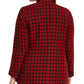 Bar III Women's  Houndstooth Blazer Wear to Work Jacket Red Size 22W