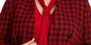 Bar III Women's  Houndstooth Blazer Wear to Work Jacket Red Size 22W