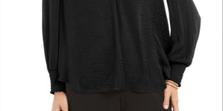 Alfani Women's V Neck Top Black Size Petite XL