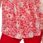 Charter Club Women's Printed Split Neck Top Red Size Large
