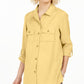 Charter Club Women's Utility Shirt Yellow Size Medium