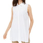 Alfani Women's Buttons Solid Sleeveless Collared Dress White Size Small