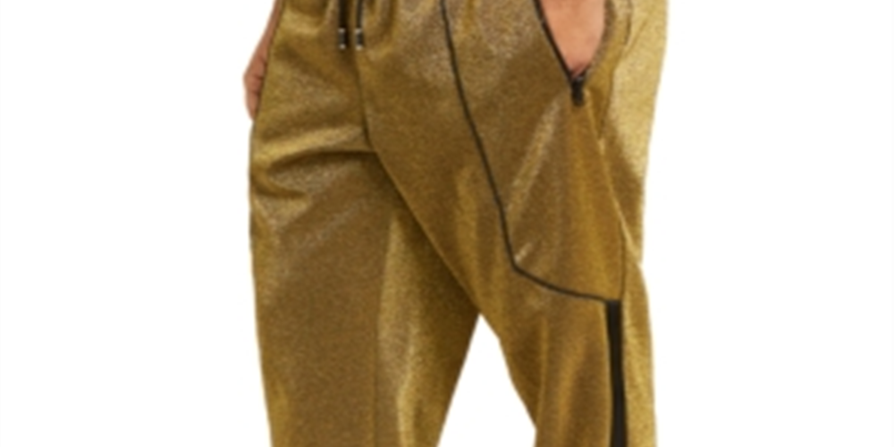 INC International Concepts Men's Disco Colorblock Stretch Jogger Yellow Size XXX-Large
