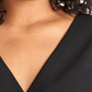 RACHEL ROY Women's  Ruffled Short Sleeve V Neck Tea-Length Faux Wrap Wear to Work Dress Black Size 22W