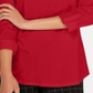 Charter Club Women's Supima Cotton Split Neck Top Red Size Medium