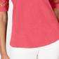 Charter Club Women's  Lace-Trimmed Top  Red Size 2XL